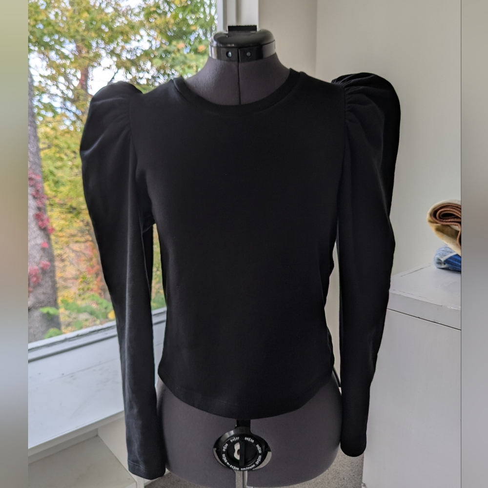 Zara Black Puff Sleeve Sweatshirt